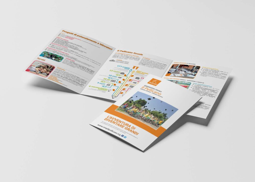 creazione grafica pieghevole pellicano