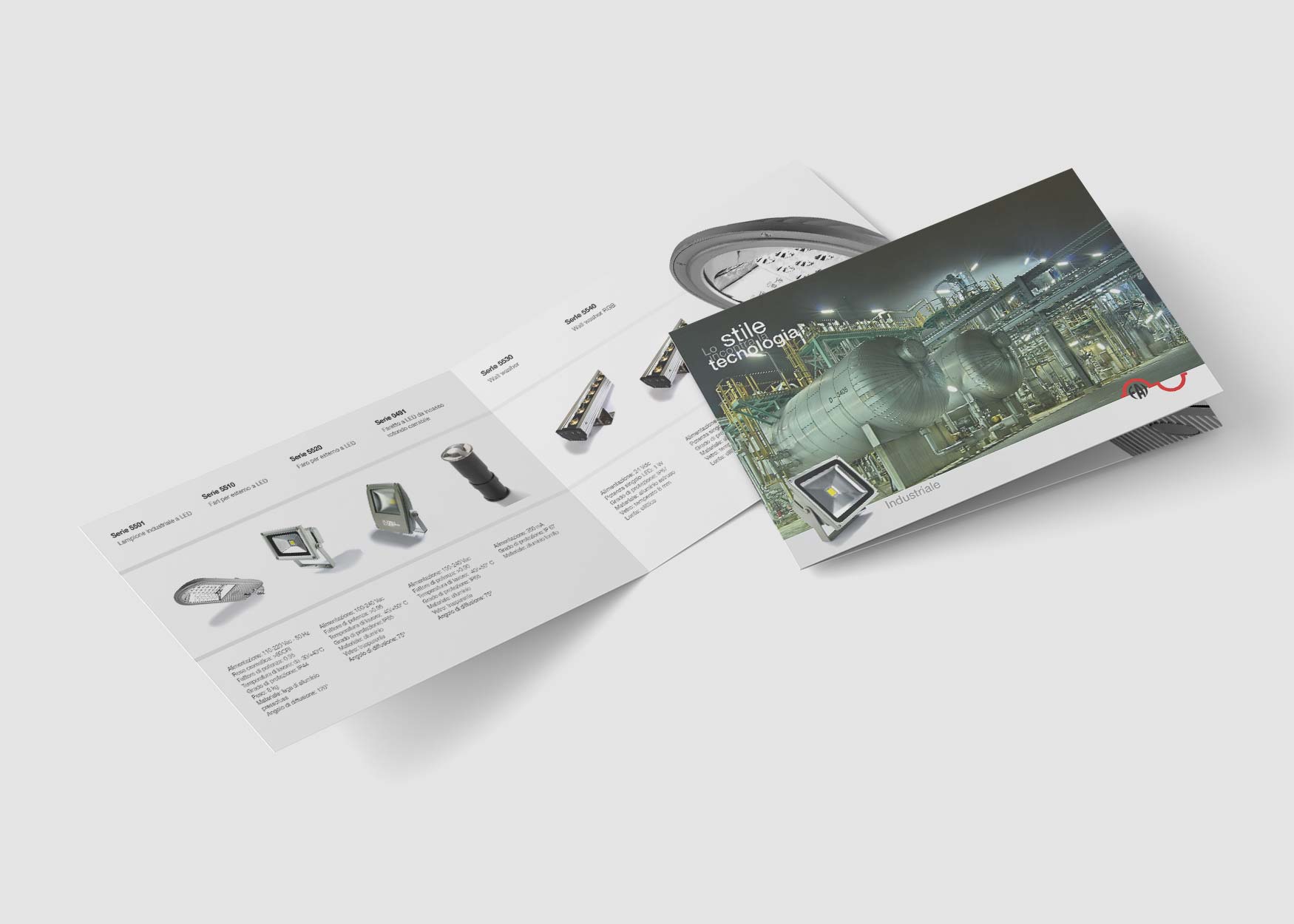 Realizzazioni grafiche del nostro studio | Prupix 27 Grafica Depliant Pieghevole Materaile Elettrico